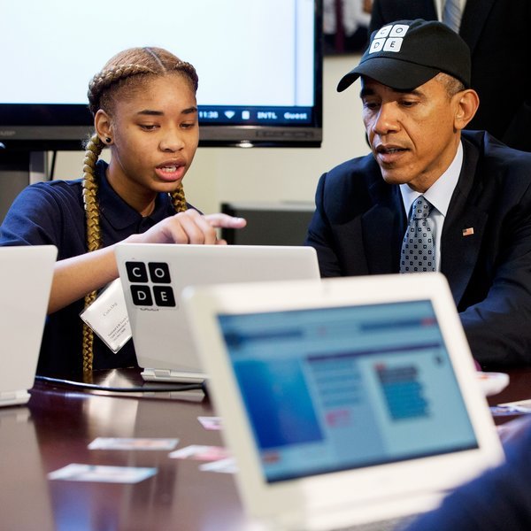 Барак Обама,Google Blockly,программирование,язык программирования,программа,наука,обучение, Барак Обама удивил программистов